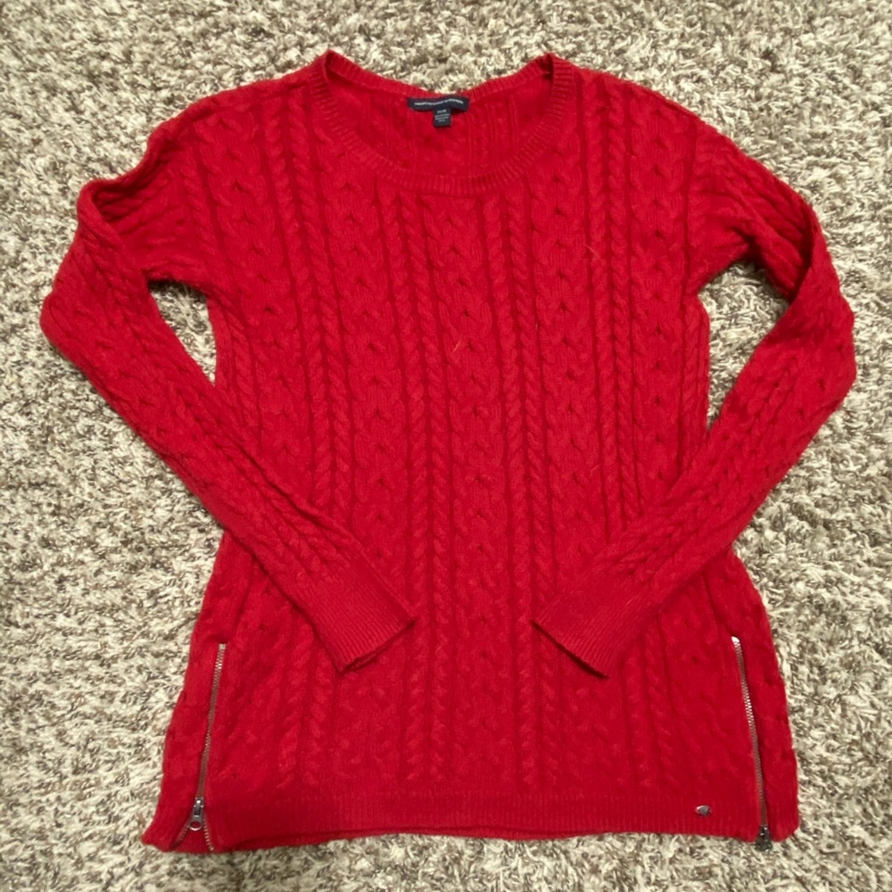 Red Cable Knit Sweater